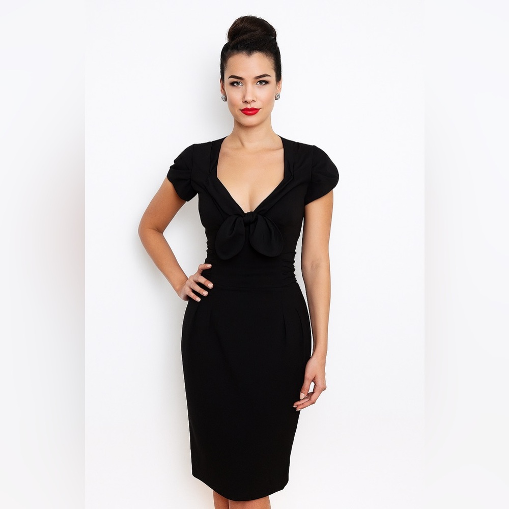 Irene Van Ryb‎ Black Cocktail Dress with Bow Sz. 42 (US 6)